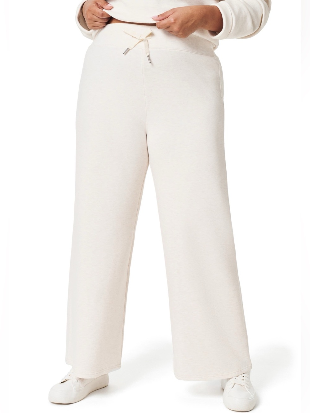 Spanx Air Essentials Wide Leg Crop Pants in ivory plus size 1X